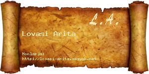 Lovasi Arita névjegykártya